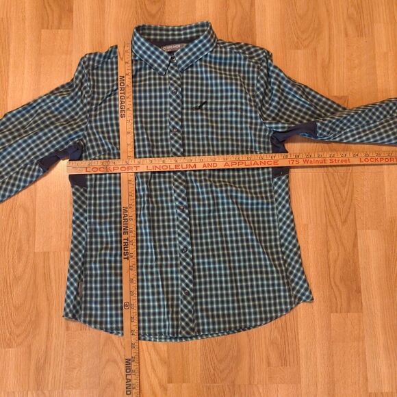 Icebreaker Terra Buttton Up Shirt Womens Large Green Plaid Merino Wool Vented - Picture 2 of 8